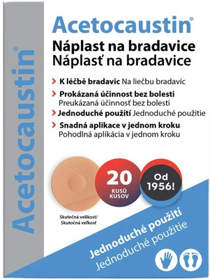Acetocaustin Náplast na bradavice 20 ks