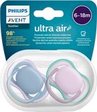 Philips Avent Šidítko Ultra air neutral 6-18m dívka modrá 2 ks