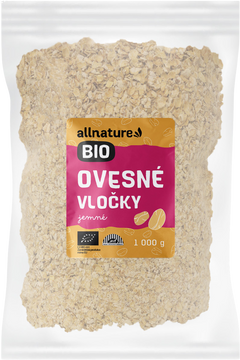 Allnature Ovesné vločky jemné BIO 1000 g
