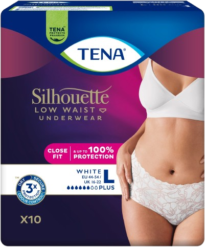 Tena Silhouette Plus White L inkontinenční kalhotky 10 ks