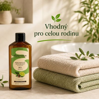 Erboristica Přírodní sprchový gel Bergamot & Bílá jedle – hydratace a voňavá pěna 400 ml