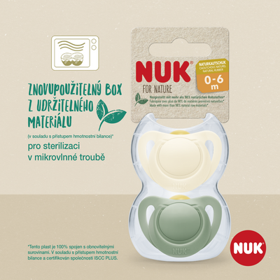Nuk for NATURE dudlík latex 0-6m. BOX červená 2 ks