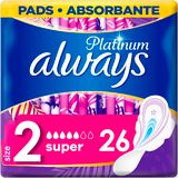 Always Platinum Super (Velikost 2) Hygienické Vložky S Křidélky 26ks 1 x 26 ks