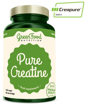 GreenFood Nutrition Pure Creatine Creapure 120 kapslí