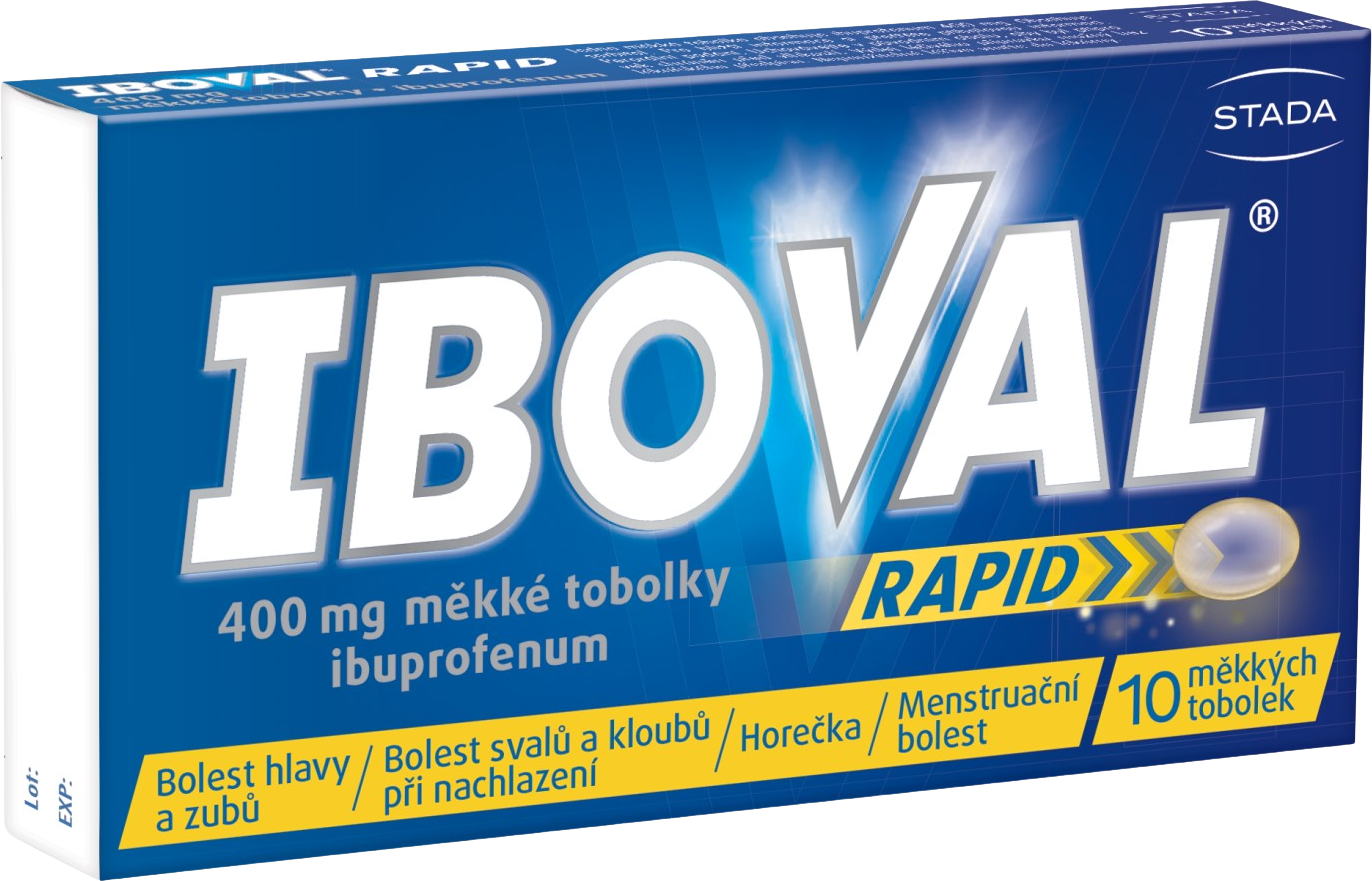 Iboval působí proti bolesti, zánětu a horečce 10 měkkých tobolek