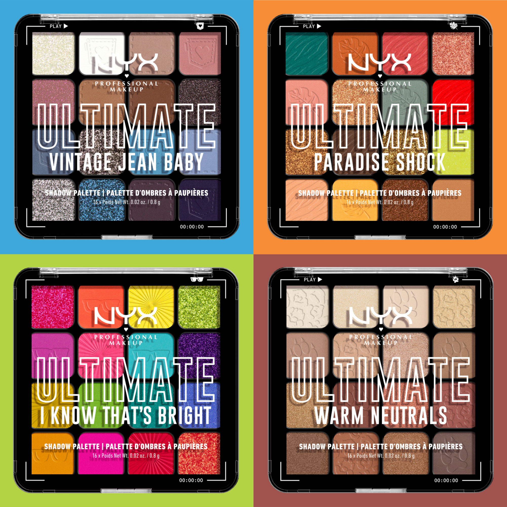 NYX Professional Makeup Ultimate Shadow Palette I Know That's Bright paletka očních stínů