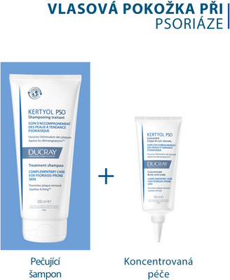 Ducray Kertyol PSO Pečující šampon navracející rovnováhu vlasové pokožce při psoriáze 200 ml