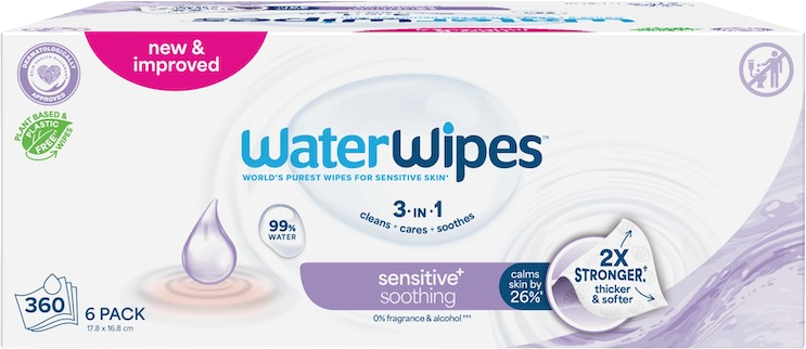 Waterwipes Ubrousky vlhčené Soothing clean bez obsahu plastů 6 x 60 ks