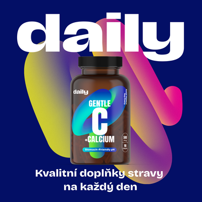 Daily Šetrný vitamín C + vápník 180 kapslí