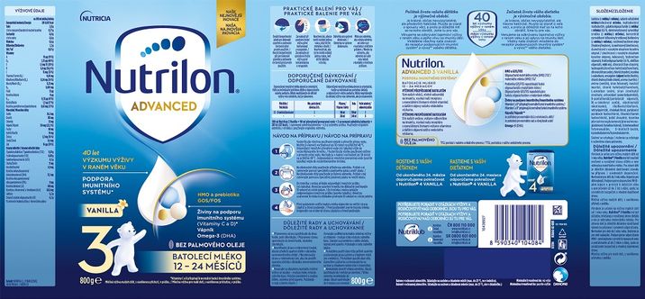 Nutrilon 3 Advanced Vanilla batolecí mléko 6 x 800 g