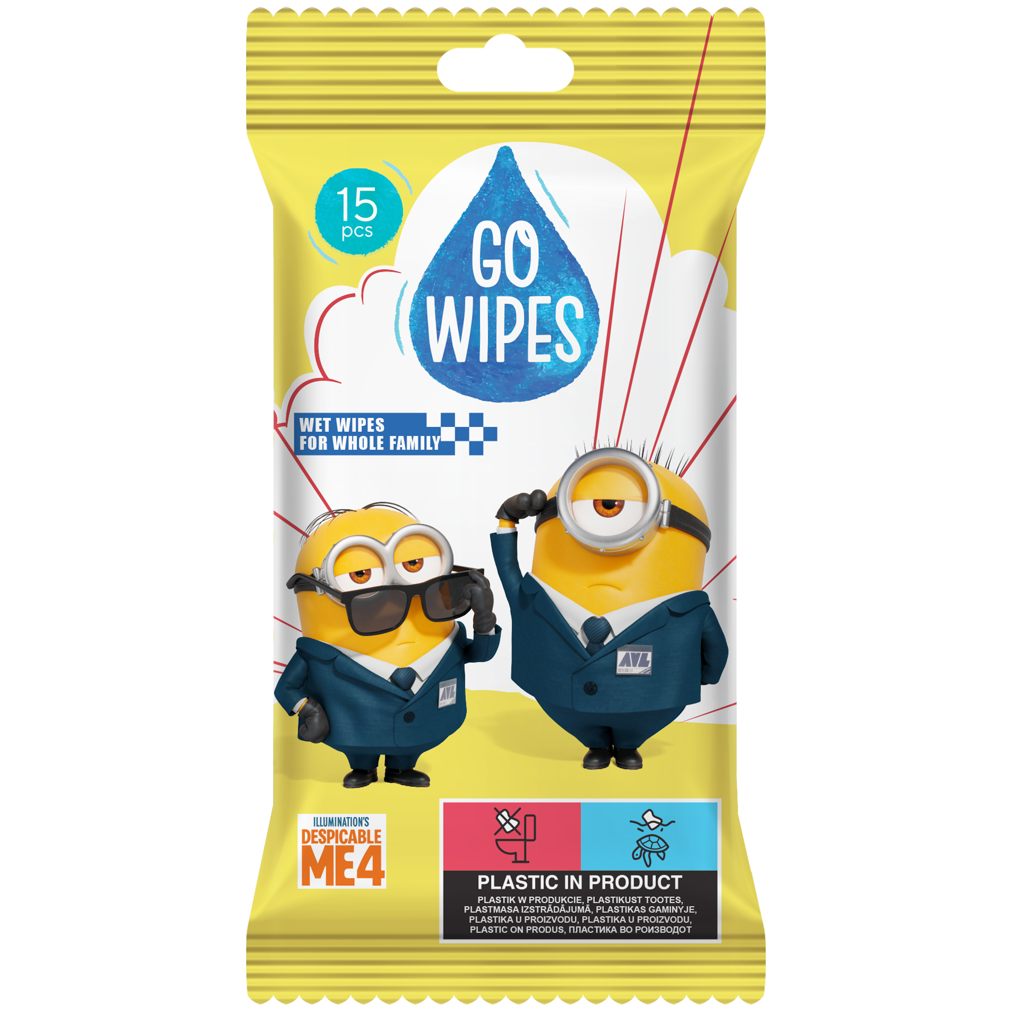 GoWipes Vlhčené antibakteriální ubrousky Mimoň 15 ks