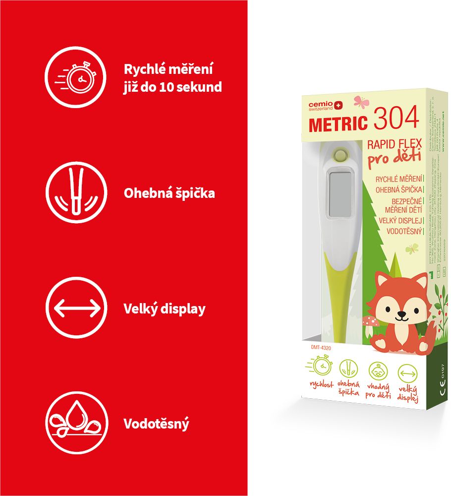 Cemio Metric 304 Rapid Flex Digitální teploměr dětský