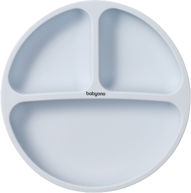 BabyOno Talíř silikonový s přísavkou - blue 6m+