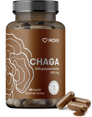 MOVit Energy Chaga 50% polysacharidů 500 mg, 90 kapslí