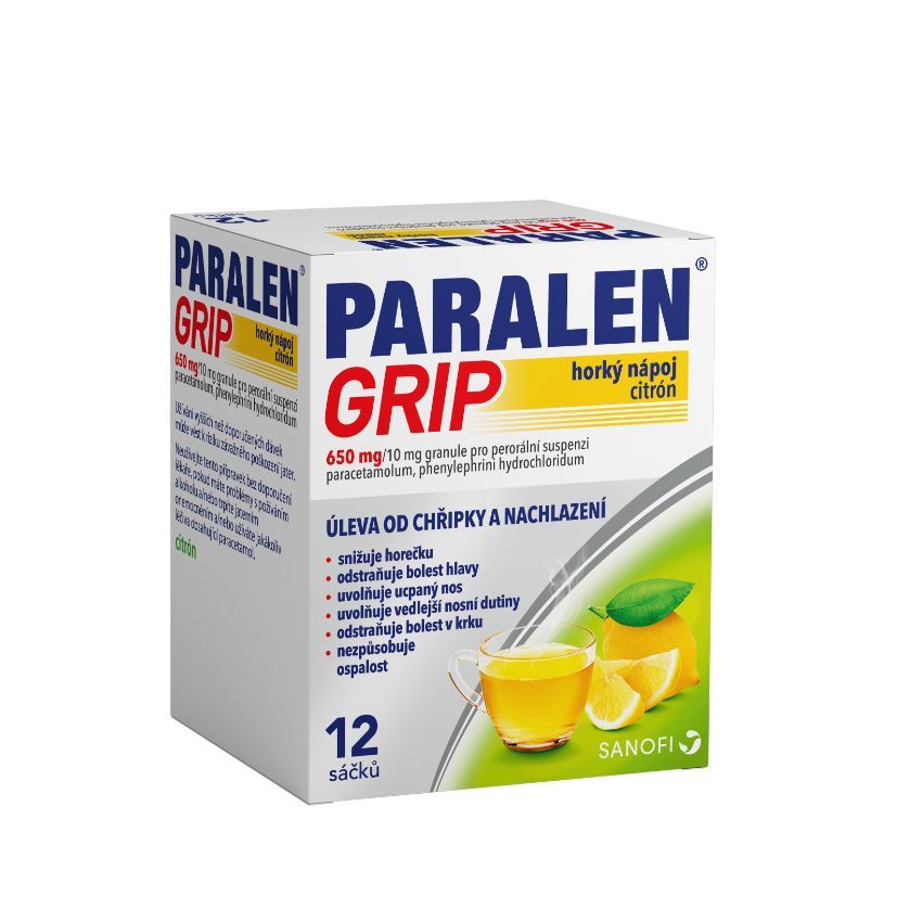 Paralen Grip Horký nápoj citrón 12 sáčků