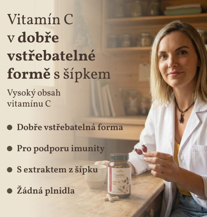 Herbyway Vitamin C s extraktem šípku 1 000 mg, 60 kapslí