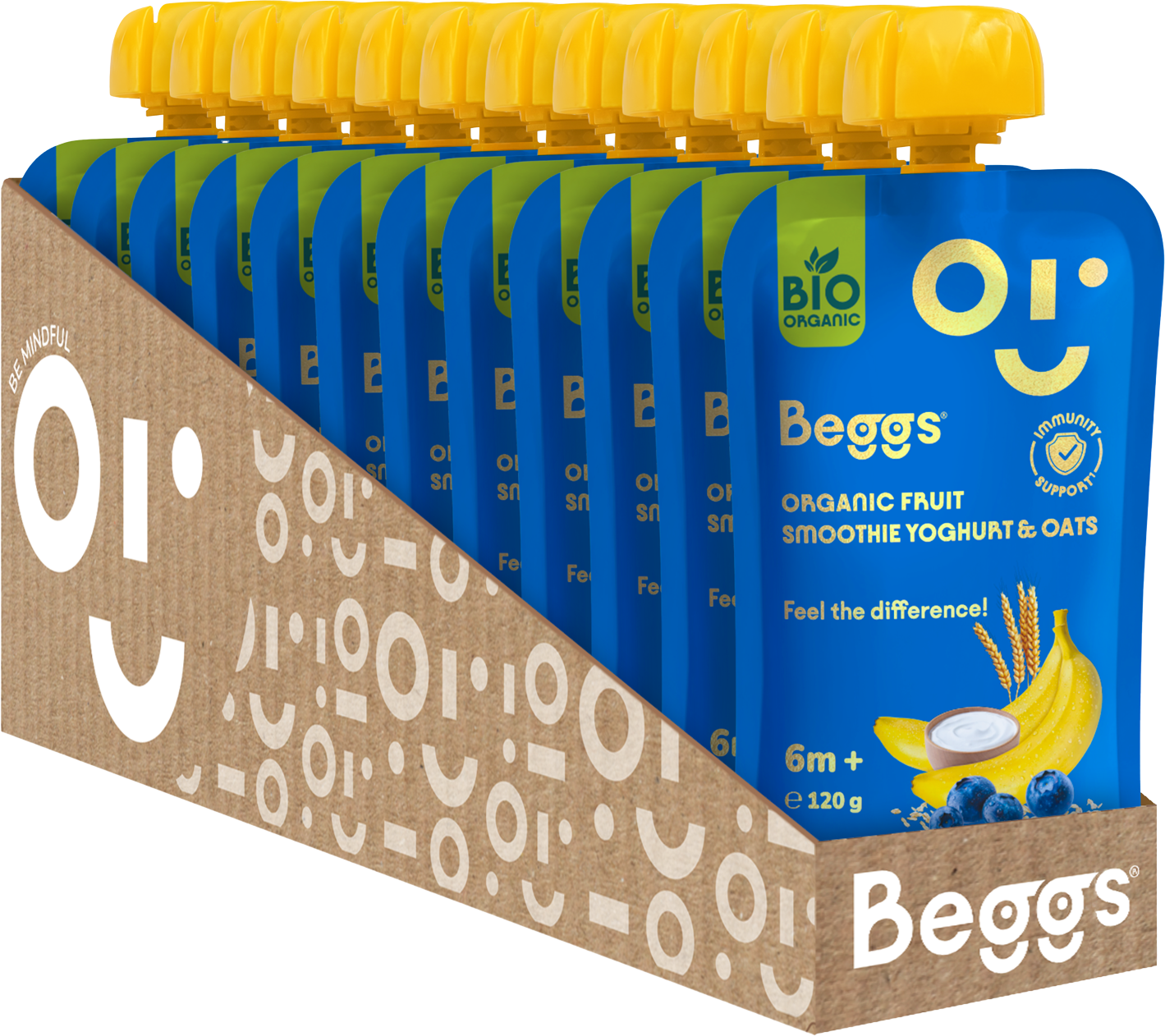 Beggs Smoothie s ovocem, jogurtem a ovesnými vločkami 12 x 120 g
