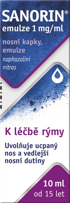 Sanorin emulze 1mg/ml nosní podání kapky 10 ml