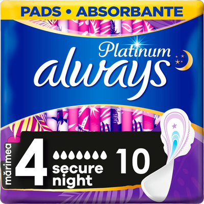 Always Vložky Secure Platinum Night 10 ks