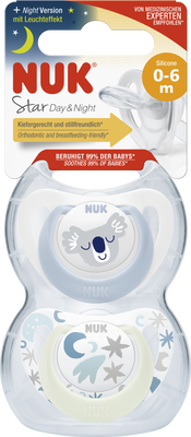 Nuk Dudlík Star Den&Noc 0-6 m 2 ks