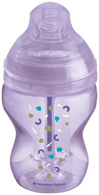 Tommee Tippee CTN Kojenecká Lahev ADVANCED ANTI-COLIC Pomalý Průtok 260 ml 0m+, Fialová