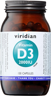 Viridian Vitamin D3 2000iu 150 kapslí