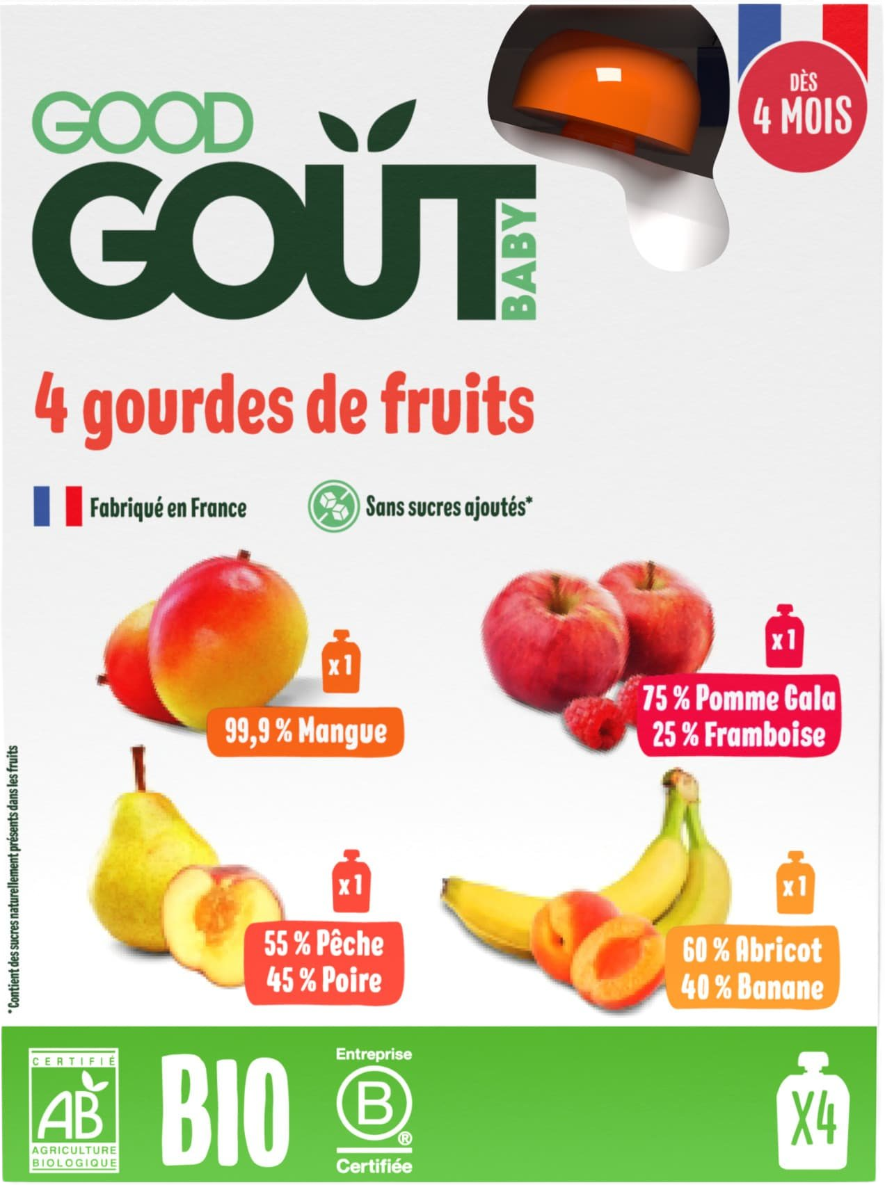 Good Goût BIO variace kapsiček Moje oblíbené ovoce 4 x 120 g