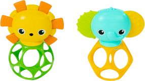 Oball Hračka Kousátka Soother Pals™ Easy-Grasp, 3m+ 2 ks
