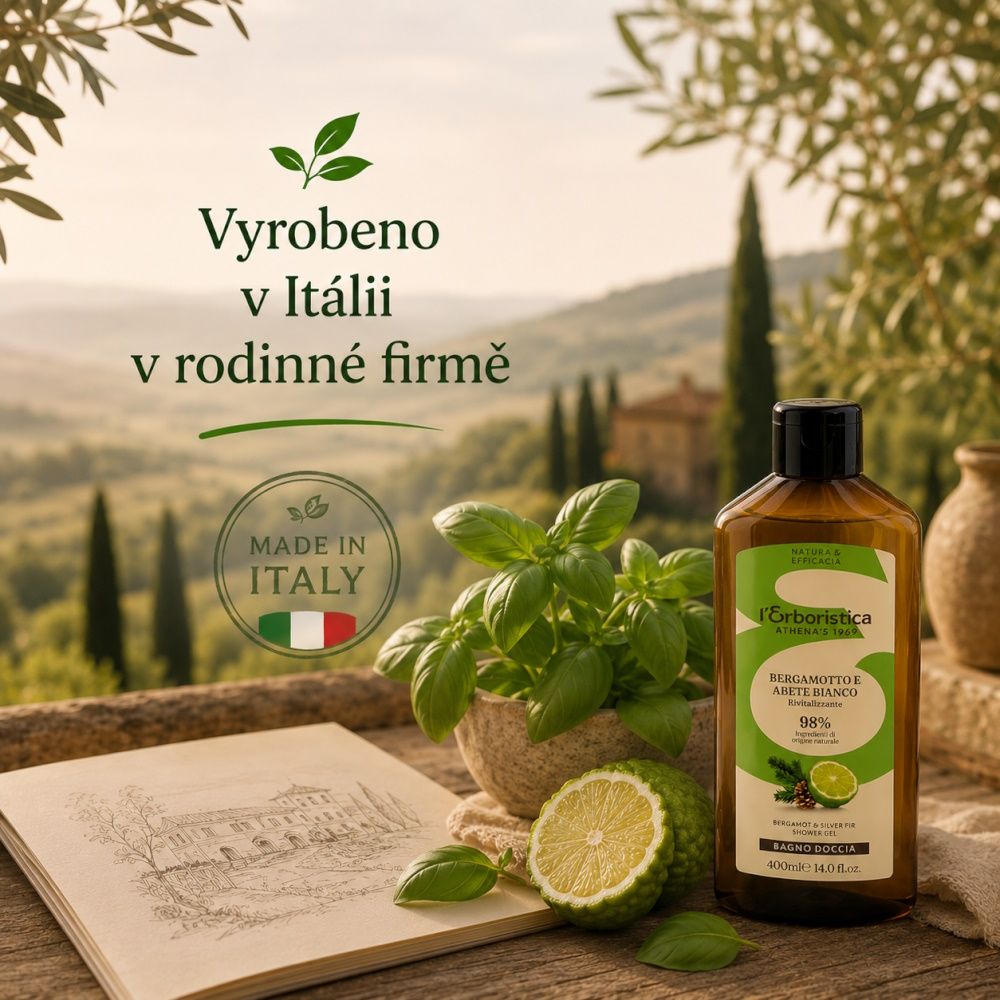 Erboristica Přírodní sprchový gel Bergamot & Bílá jedle – hydratace a voňavá pěna 400 ml
