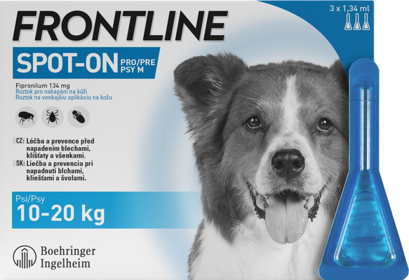 Frontline Spot On Dog M 10-20 kg 3 x 1.34 ml