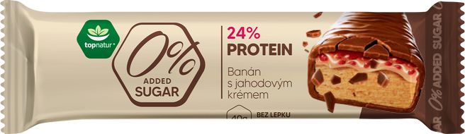 Topnatur Tyčinka proteinová banán s jahodovým krémem 40 g
