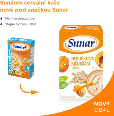 meruňková kaše mléčná rýžová 225 g
