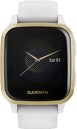 Garmin GPS sportovní hodinky Venu Sq, LightGold/White Band