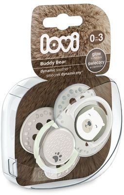 LOVI Dudlík silikonový dynamický Buddy Bear 3-6m 2 ks