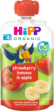 HiPP BIO 100% ovoce Jablko-Banán-Jahoda 100 g