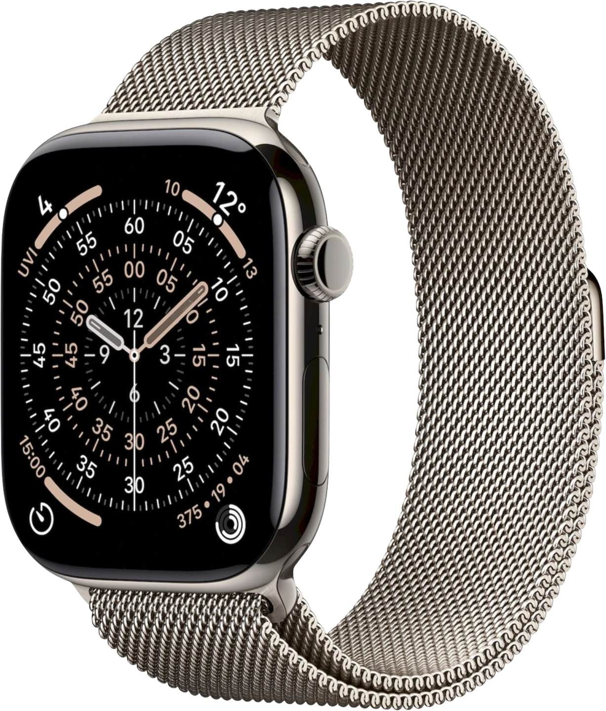 Apple Watch 11 GPS + Cellular 46mm Přírodní titan s přírodním milánským tahem- M/L