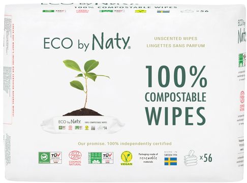 Eco by Naty Vlhčené ubrousky bez vůně pro citlivou pokožku 3 x 56 ks