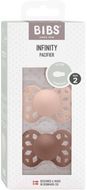 BIBS Infinity symetrické dudlíky ze silikonu, velikost 2, Blush / Woodchuck 2 ks
