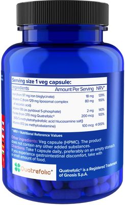 Natios Iron Chelated Complex, Železo bisglycinát, 18 mg 90 kapslí