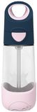 B.box Láhev na pití s brčkem indigo/růžová 450 ml