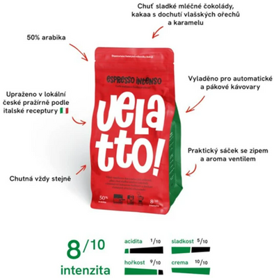 Velatto Espresso Intenso zrnková 1000 g