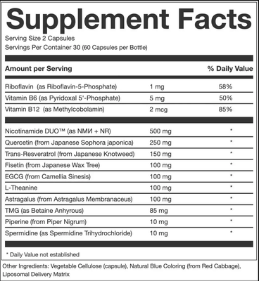 LifeUnlocked NAD+ Longevity complex AEON 60 kapslí