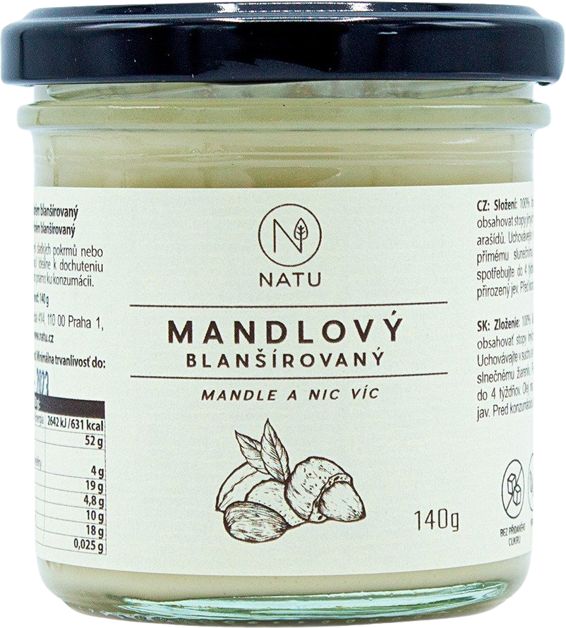 Natu Mandlový krém blanšírovaný 140 g