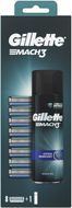 Gillette Mach3 náhradní hlavice 8ks + Mach3 Sensitive gel 200ml