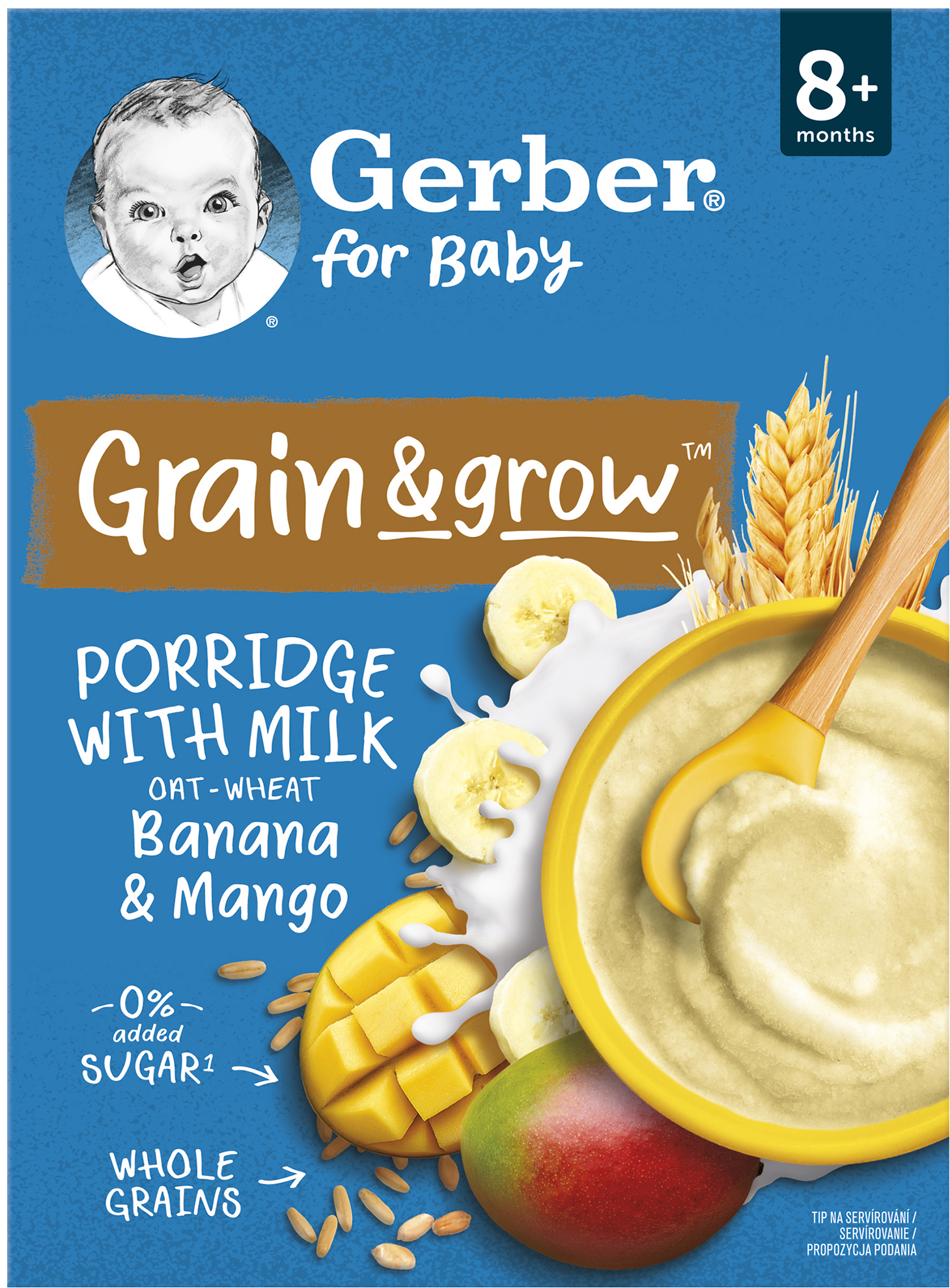 Gerber Mléčná kaše pšenično-ovesná banán a mango 200 g