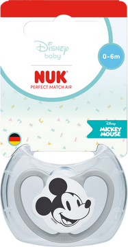 Nuk Dudlík Perfect Match AIR DISNEY Mickey GREY 0-6m BOX