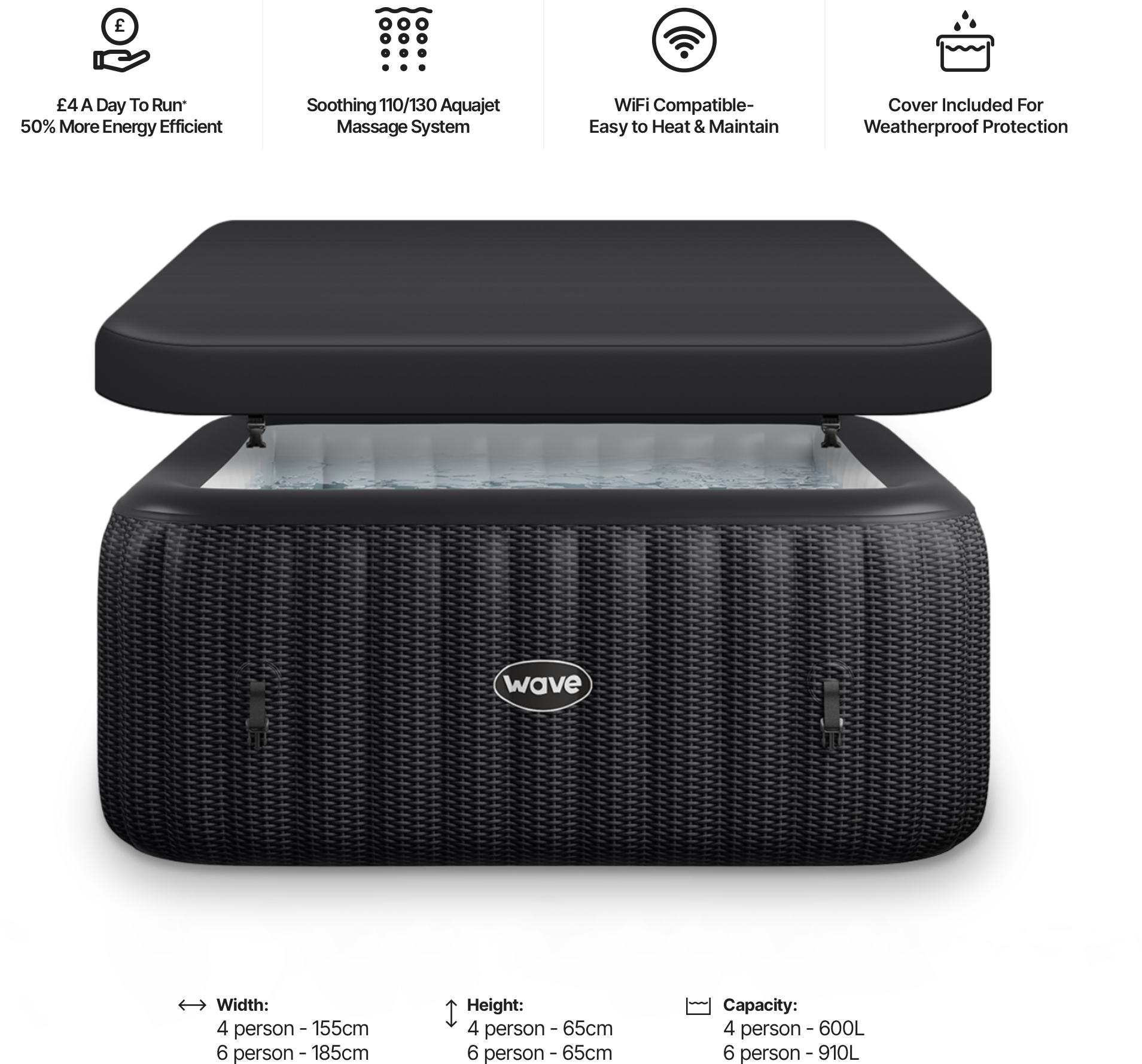 CF WAVE Vířivý bazén CF PACIFIC 4 SLATE RATTAN