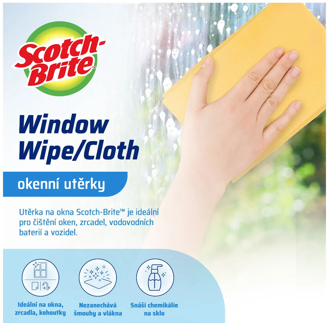 3M Scotch-Brite™ Mikrovláknová utěrka na okna a sklo 32 cm