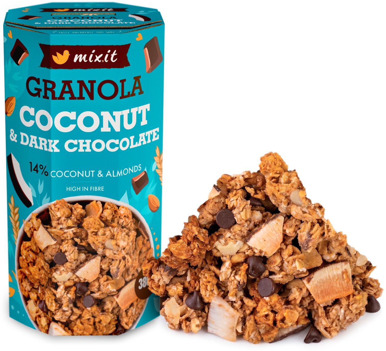 Mixit Granola z pece - Kokos a hořká čokoláda 380 g