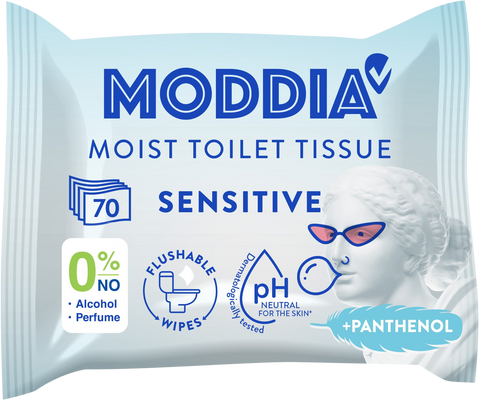 Moddia Vlhčený toaletní papír sensitive 70 ks